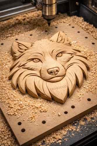 Fichier CNC tête de loup, bas-relief bois animal sauvage, décoration murale nature, sculpture bois, modèle gravure 3D STL