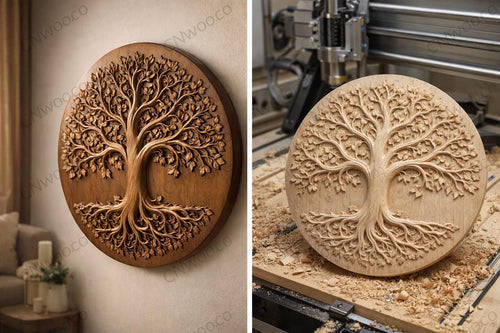 Fichier CNC arbre de vie – bas-relief spirituel pour sculpture bois, décoration murale STL