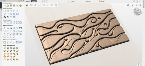 Fichier CNC panneau texture bois vague moderne – bas-relief pour sculpture bois, design façade meuble et décoration murale STL