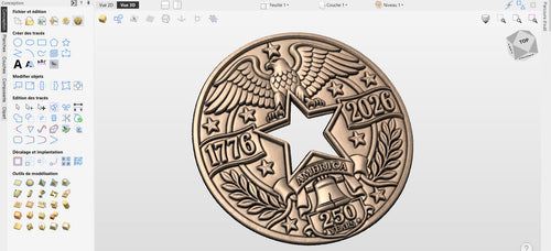 Fichier CNC & impression 3D America 250 – bas-relief aigle USA 1776-2026, Liberty Bell, 4th of July STL bois