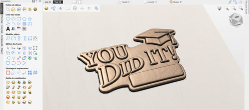 Fichier CNC & impression 3D panneau “You Did It” graduation à personnaliser – bas-relief bois pour cadeau diplôme, décoration murale STL