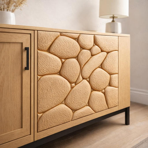 Fichier CNC panneau texture bois décorative – bas-relief motif pour sculpture bois, design panneau mural et porte de meuble STL