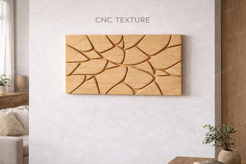 Fichier CNC panneau texture bois motif organique – bas-relief pour sculpture bois, design porte de meuble et décoration murale STL