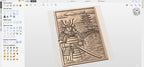Fichier CNC samouraï guerrier japonais, bas-relief paysage temple, décoration murale asiatique, panneau sculpture, modèle gravure 3D STL