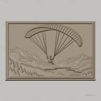 Fichier CNC & impression 3D Parapente en montagne, paysage avec rivière et forêt, haute qualité relief STL