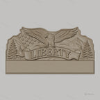 Fichier CNC porte-clés mural enseigne murale Liberty aigle et drapeau, STL très haute qualité