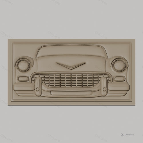 Fichier CNC & impression 3D voiture classique vintage, face avant détail relief, haute qualité relief STL