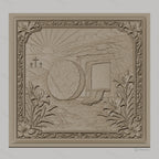 Fichier CNC & impression 3D tombeau vide de Jésus, croix et lys, haute qualité relief STL