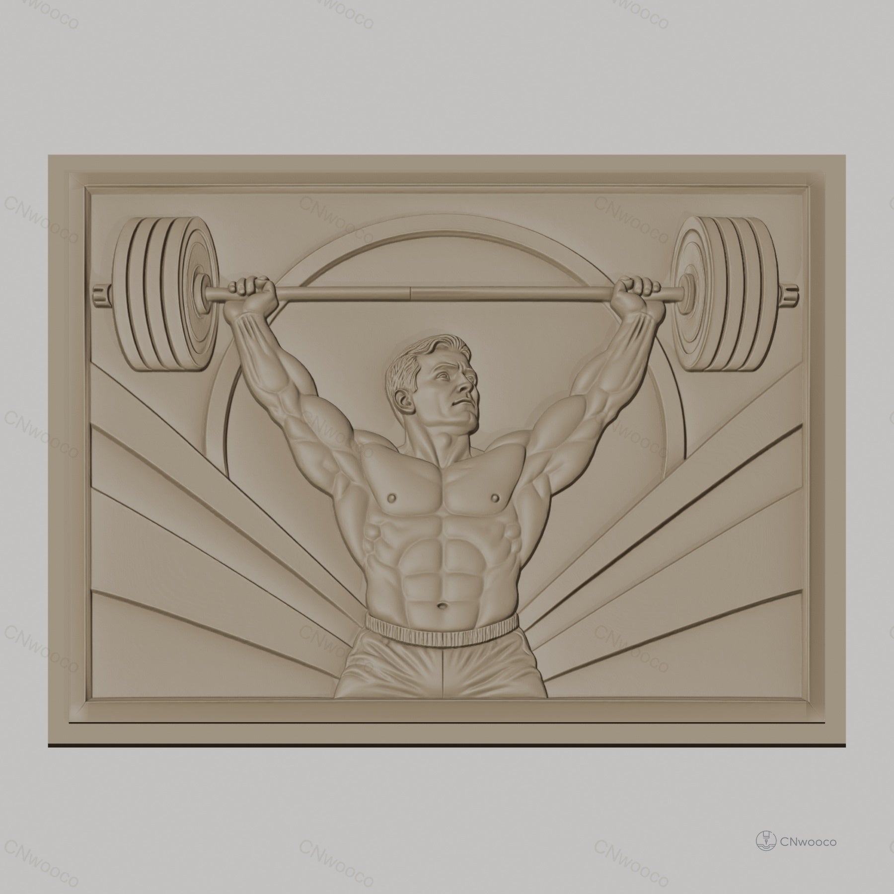Fichier CNC & impression 3D bodybuilder musclé haltérophilie haute qualité relief STL