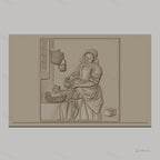 Fichier CNC & impression 3D La Laitière, femme versant du lait, panier de pain, haute qualité relief STL
