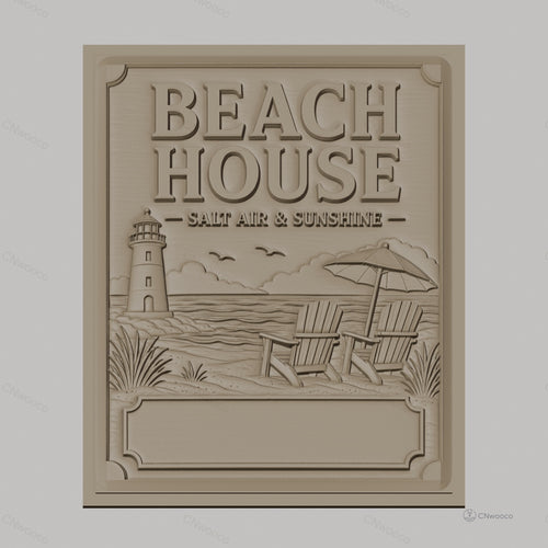 Fichier CNC & impression 3D plage, phare, chaises Adirondack, parasol, haute qualité relief STL