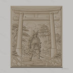 Fichier CNC & impression 3D samouraï, torii, château japonais, haute qualité relief STL