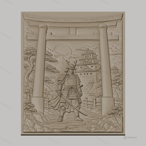 Fichier CNC & impression 3D samouraï, torii, château japonais, haute qualité relief STL
