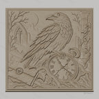 Fichier CNC & impression 3D corbeau, montre cassée, ruines gothiques, haute qualité relief STL