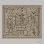 Fichier CNC & impression 3D atelier de forgeron, épée, enclume, feu et outils, haute qualité relief STL