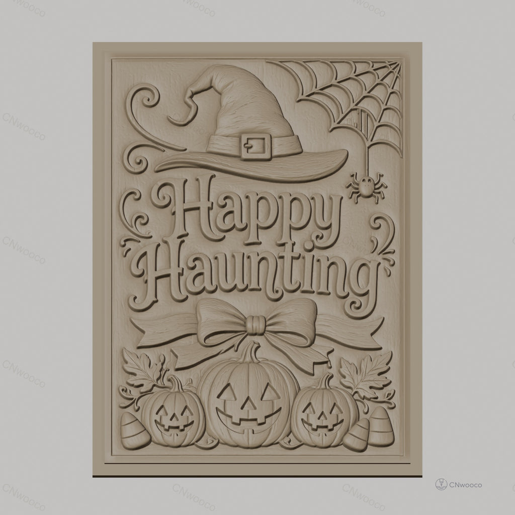 Fichier CNC & impression 3D Halloween, citrouilles, chapeau de sorcière, toile d'araignée, haute qualité relief STL