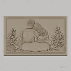 Fichier CNC & impression 3D couple assis, décor floral relief romantique, haute qualité relief STL