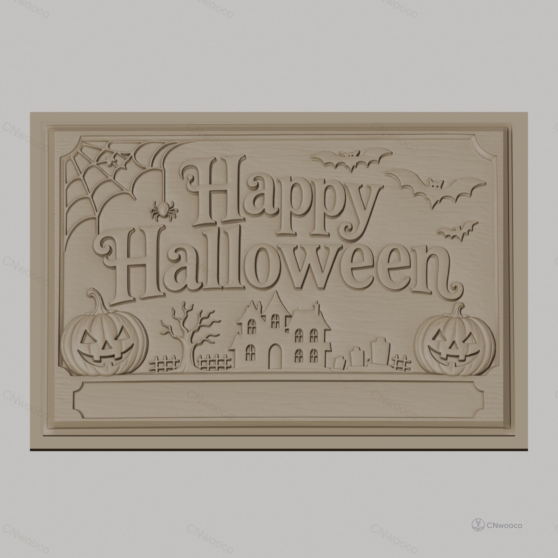 Fichier CNC & impression 3D Halloween, citrouilles, chauves-souris, maison hantée, toile d'araignée, haute qualité relief STL