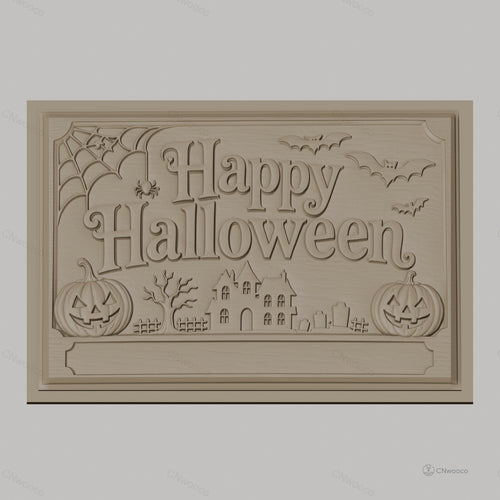 Fichier CNC & impression 3D Halloween, citrouilles, chauves-souris, maison hantée, toile d'araignée, haute qualité relief STL