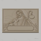 Fichier CNC & impression 3D Jésus bon berger avec agneau, bâton de berger, haute qualité relief STL