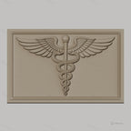 Fichier CNC & impression 3D caducee medical serpents ailes relief, haute qualité relief STL
