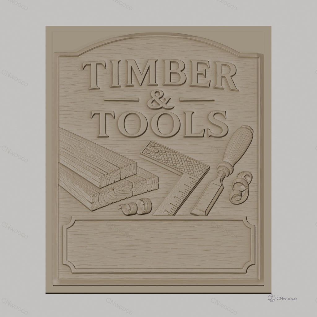 Fichier CNC & impression 3D thème bois et outils, planche, équerre, ciseau à bois, copeaux, haute qualité relief STL