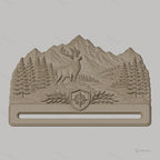Fichier CNC & impression 3D support cartes montagne, cerf et forêt, STL très haute qualité