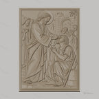 Fichier CNC & impression 3D Jésus guérissant un aveugle, figures religieuses et architecture ancienne, haute qualité relief STL
