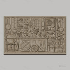Fichier CNC & impression 3D cabinet de curiosités scientifiques, globes, télescopes, outils de mesure haute qualité relief STL