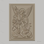 Fichier CNC & impression 3D Archange Michel combattant le démon, épée et bouclier, haute qualité relief STL