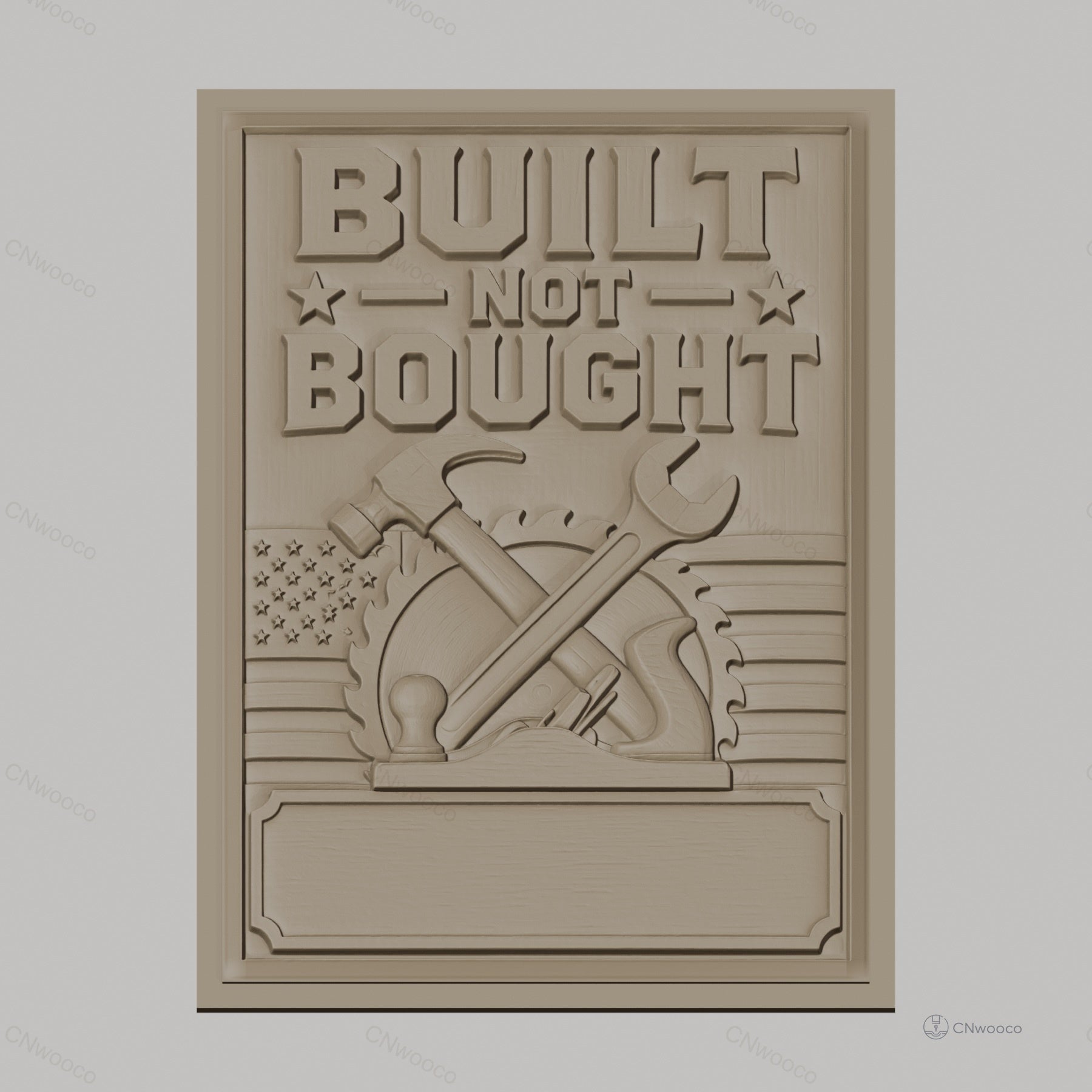 Fichier CNC & impression 3D panneau outils de menuiserie marteau clé drapeau américain haute qualité relief STL