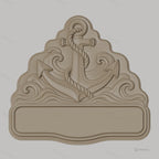 Fichier CNC & impression 3D plaque murale marine avec ancre et vagues, STL très haute qualité
