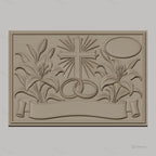 Fichier CNC & impression 3D thème mariage, croix, anneaux, lys, bannière, haute qualité relief STL