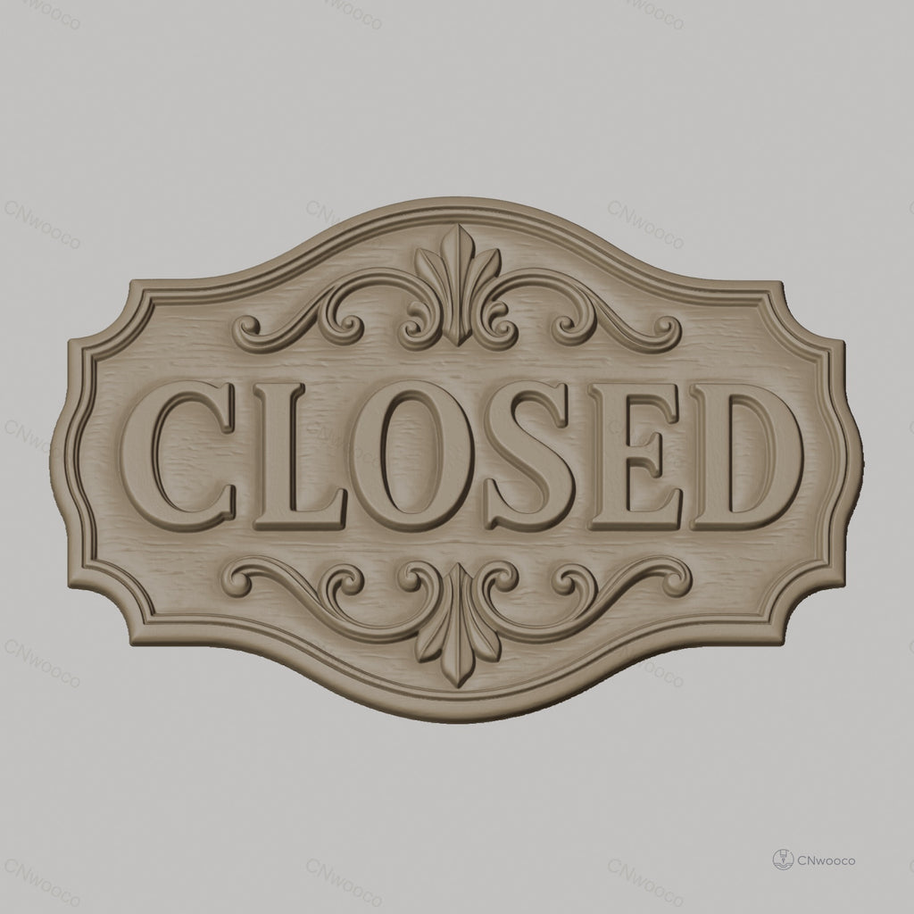 Fichier CNC & impression 3D enseigne CLOSED décorative classique, STL très haute qualité