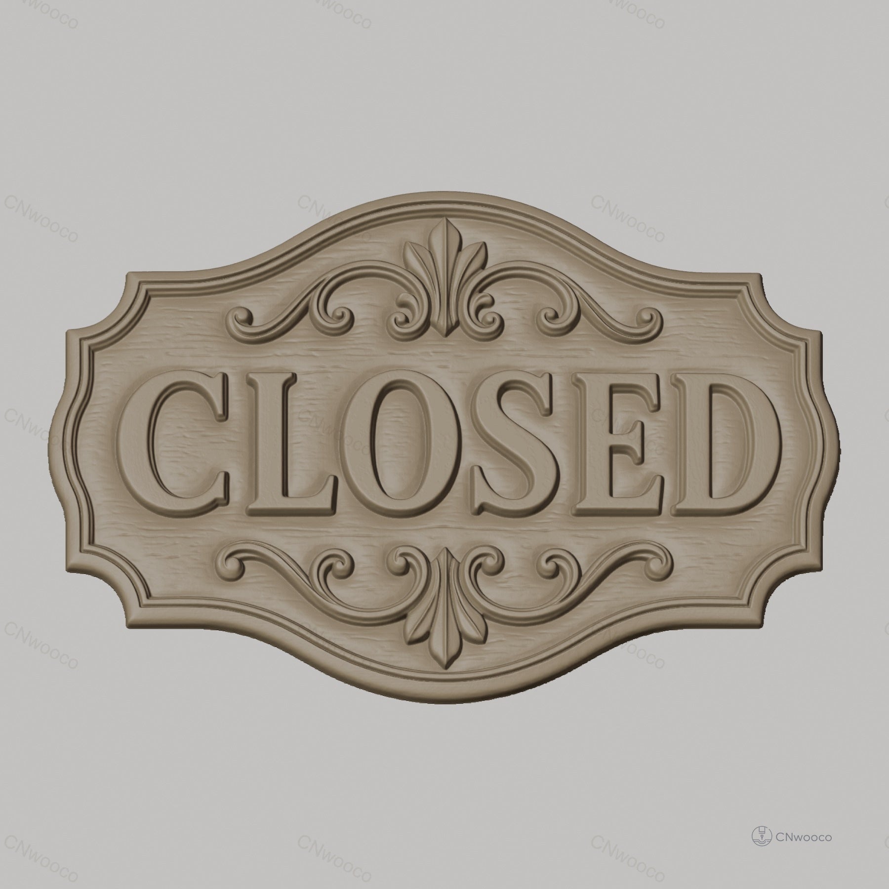 Fichier CNC & impression 3D enseigne CLOSED décorative classique, STL très haute qualité