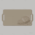 Fichier CNC planche à découper jambon et herbes, bas-relief pour sculpture sur bois, STL