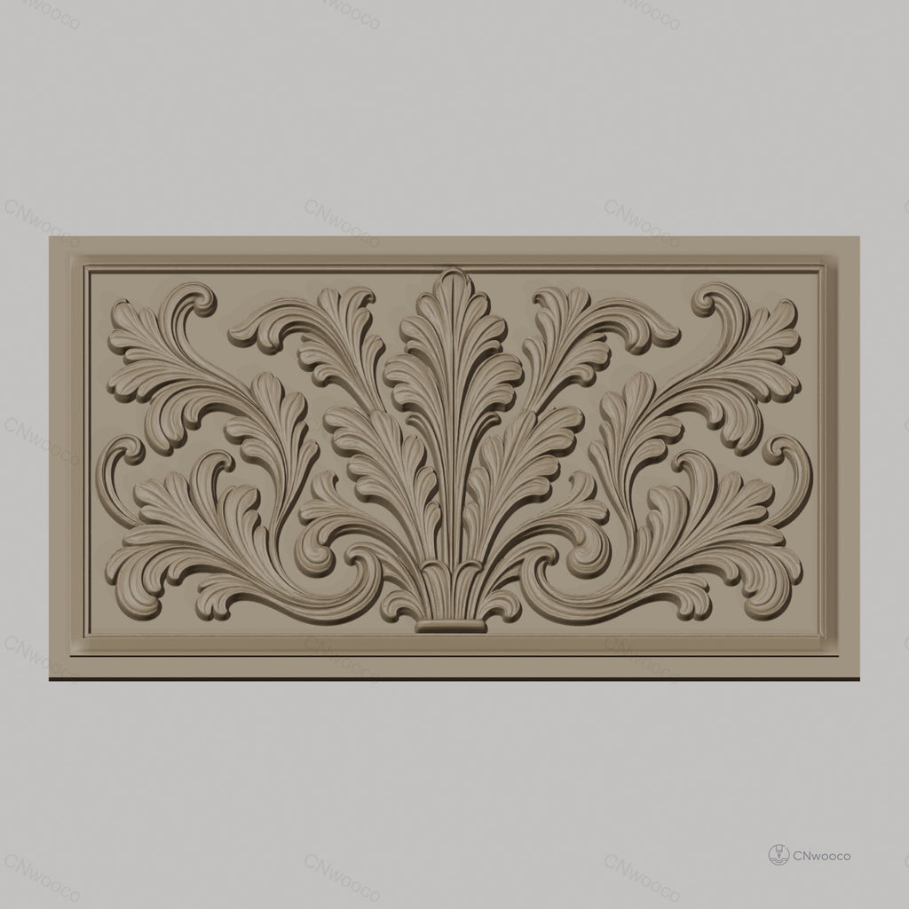 Fichier CNC & impression 3D feuillage ornemental, élégante décoration baroque haute qualité relief STL