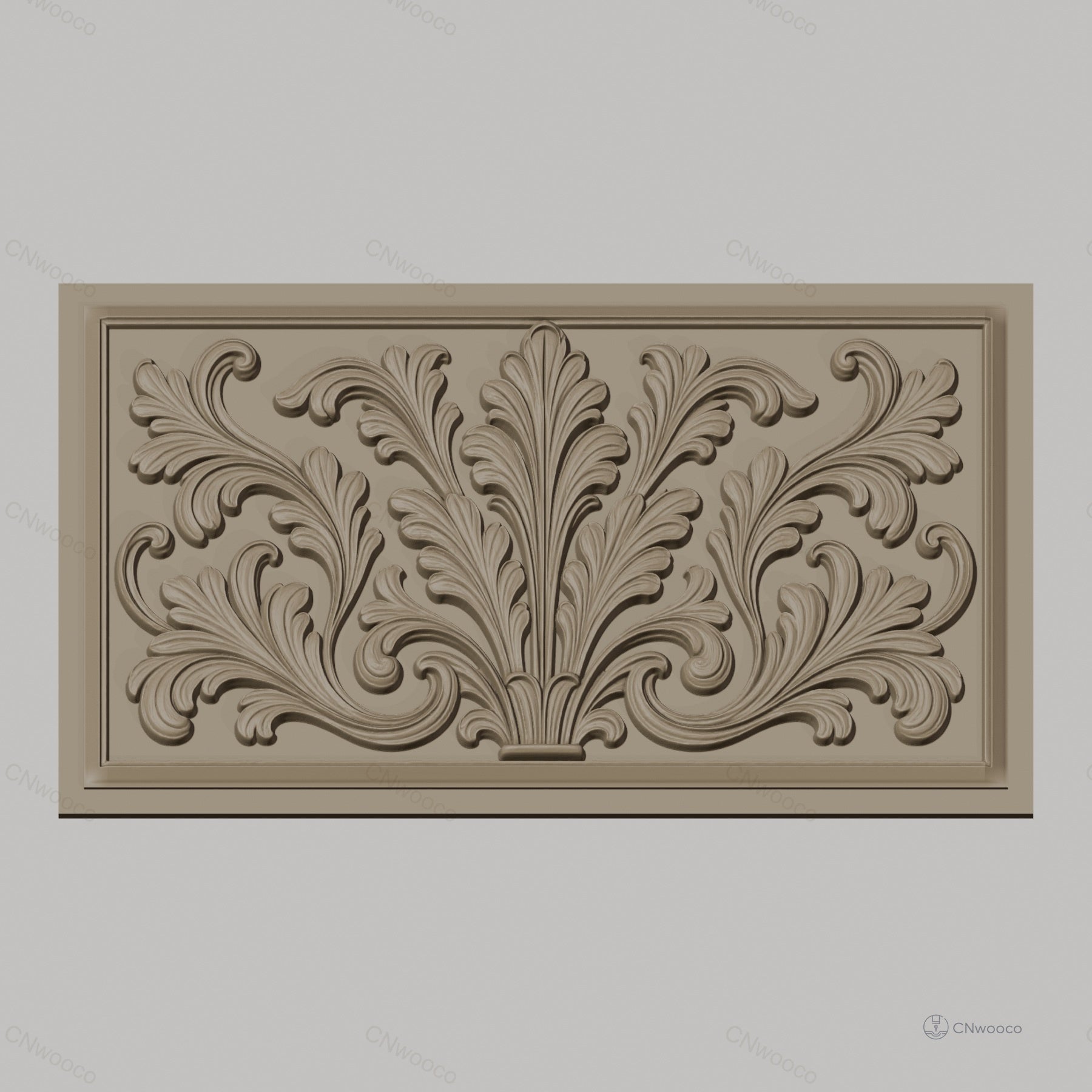 Fichier CNC & impression 3D feuillage ornemental, élégante décoration baroque haute qualité relief STL