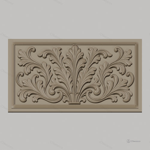 Fichier CNC & impression 3D feuillage ornemental, élégante décoration baroque haute qualité relief STL