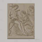 Fichier CNC & impression 3D saint Sébastien, flèches, femmes assistantes, haute qualité relief STL