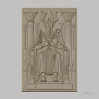 Fichier CNC & impression 3D pharaon assis, colonnes, décor égyptien, haute qualité relief STL
