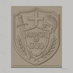 Fichier CNC & impression 3D armure de Dieu, bouclier, épée, casque, croix, haute qualité relief STL