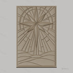 Fichier CNC & impression 3D étoile de la boussole, relief géométrique abstrait sur paysage texteuré, haute qualité relief STL