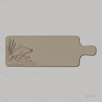 Fichier CNC poisson, roseaux et vagues relief pour sculpture sur bois, STL