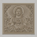 Fichier CNC & impression 3D Jésus Christ, cœur sacré, lys et ornements, haute qualité relief STL