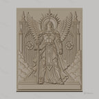 Fichier CNC & impression 3D ange guerrier, épée, ailes, portail céleste haute qualité relief STL