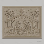 Fichier CNC & impression 3D Nativité, crèche avec Marie Joseph bébé Jésus et animaux, haute qualité relief STL
