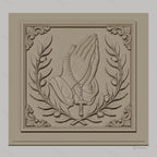 Fichier CNC & impression 3D mains en prière, chapelet et branches d’olivier, haute qualité relief STL