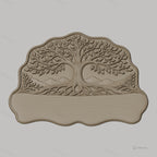 Fichier CNC porte-clés mural enseigne décorative arbre de vie, nature, branches et feuilles, STL très haute qualité