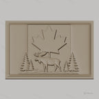 Fichier CNC & impression 3D drapeau canadien, élan et sapins en relief, haute qualité relief STL